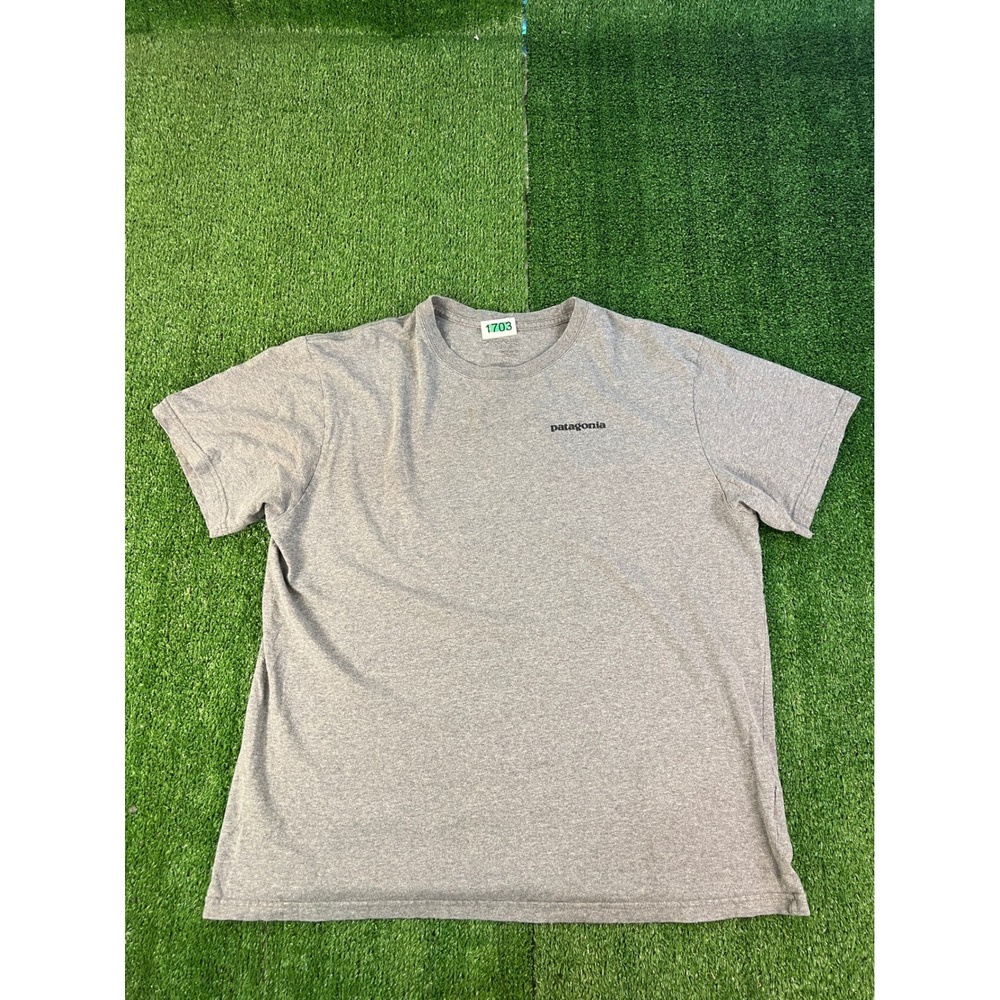 Patagonia Mens P-6 Logo Graphic T-Shirt Heather Grey Short Sleeve XL